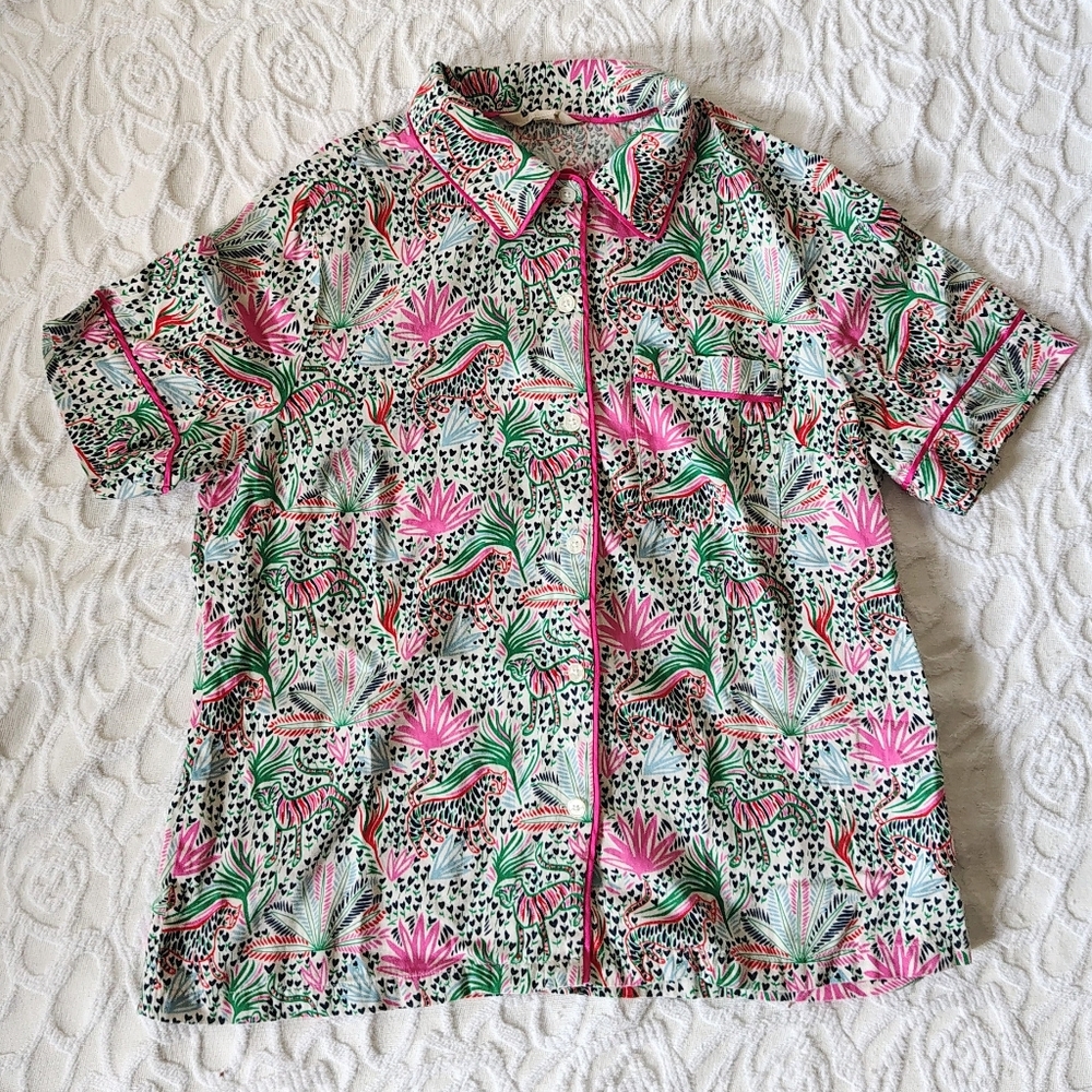 Boden Print Cotton Short Sleeve Print Top 10 Medium
